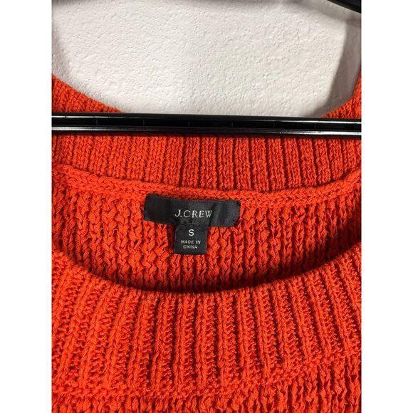 J Crew Orange Chunky Knit Tank Top Womens Sz S Fall Autumn Pumpkin High Neck - Picture 4 of 7